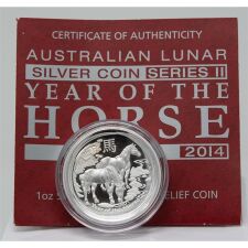 Australien 1 Dollar 2014 - Jahr des Pferdes - High Relief*