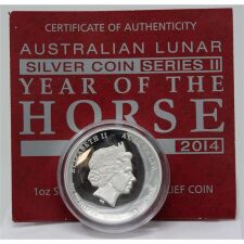 Australien 1 Dollar 2014 - Jahr des Pferdes - High Relief*