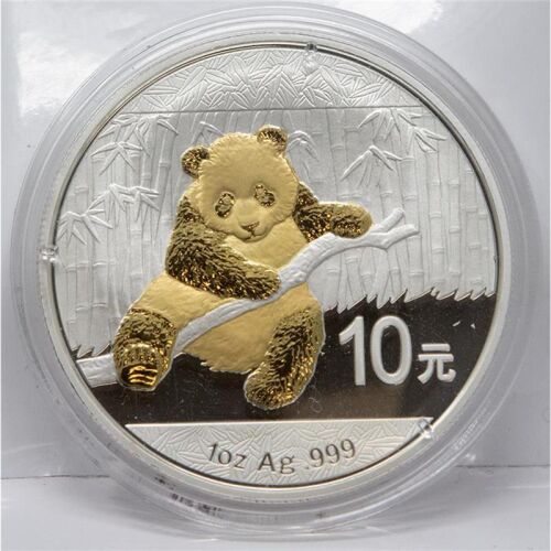 China 10 yuan 2014  Panda vergoldet*