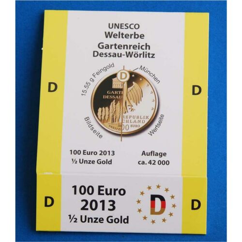 Goldeuroschuber für 100 Euro 2013 "Dessau Wörlitz" adfg oder j D