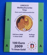 Goldeuroschuber für 100 Euro 2009 "Trier"...