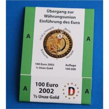 Goldeuroschuber für 100 Euro 2002...