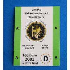 Goldeuroschuber für 100 Euro 2003...