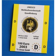 Goldeuroschuber für 100 Euro 2003...