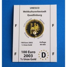 Goldeuroschuber für 100 Euro 2003...