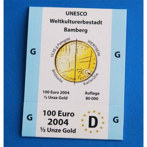 Goldeuroschuber für 100 Euro 2004 "Bamberg" adfg oder j G
