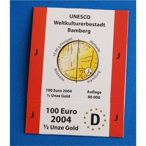 Goldeuroschuber für 100 Euro 2004 "Bamberg" adfg oder j J