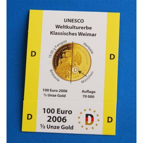 Goldeuroschuber für 100 Euro 2006 "Weimar" adfg oder j D