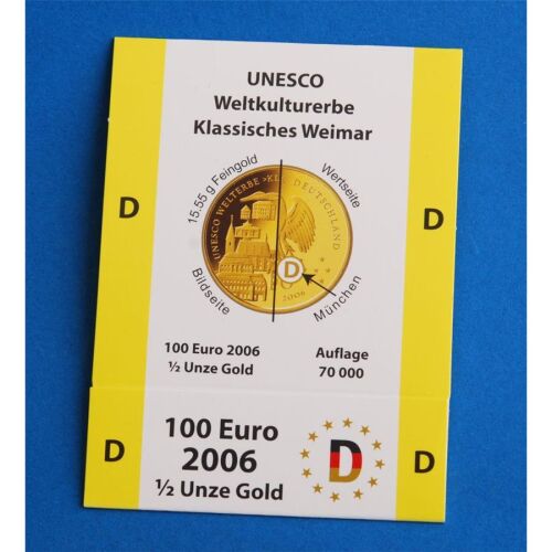 Goldeuroschuber für 100 Euro 2006 "Weimar" adfg oder j D