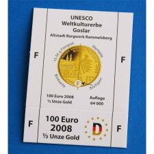 Goldeuroschuber für 100 Euro 2008 "Goslar"...