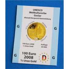 Goldeuroschuber für 100 Euro 2008 "Goslar"...