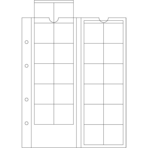 Leuchtturm Münzhüllen OPTIMA, für 24 Münzen bis 34 mm Ø, glasklar