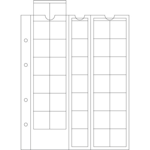 Leuchtturm Münzhüllen OPTIMA, für 35 Münzen bis 27 mm Ø, glasklar