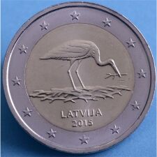 Lettland 2 Euro 2015 &quot;Storch &quot; unc.