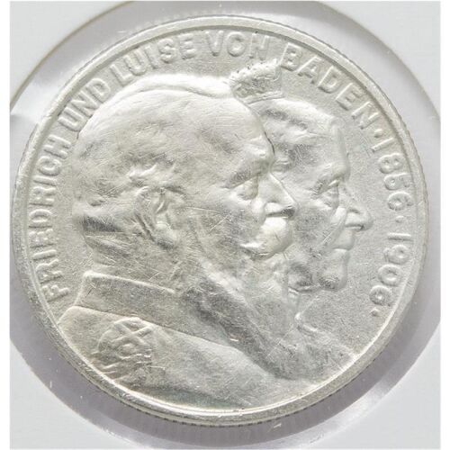 Deutsches Reich 2 Mark 1906 "Friedrich und Luise von Baden / Goldene Hochzeit"*