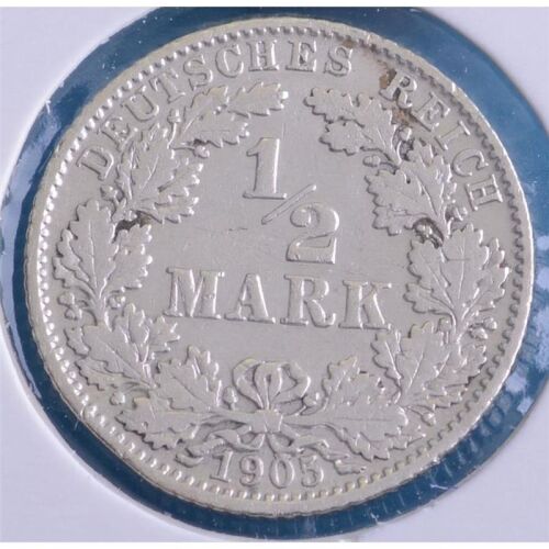 Deutsches Reich 1/2 Mark 1905 D*