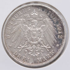 Deutsches Reich 3 Reichsmark 1912 - Wilhelm II. - Württemberg*