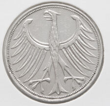 Deutschland 5 Mark 1958 G* (berieben/gereinigt)