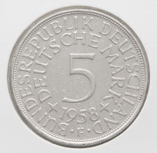 Deutschland 5 Mark 1958 F* (berieben / gereinigt)