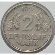 Deutschland 2 Mark 1951 "Ähren" F *