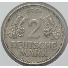 Deutschland 2 Mark 1951 "Ähren" F *