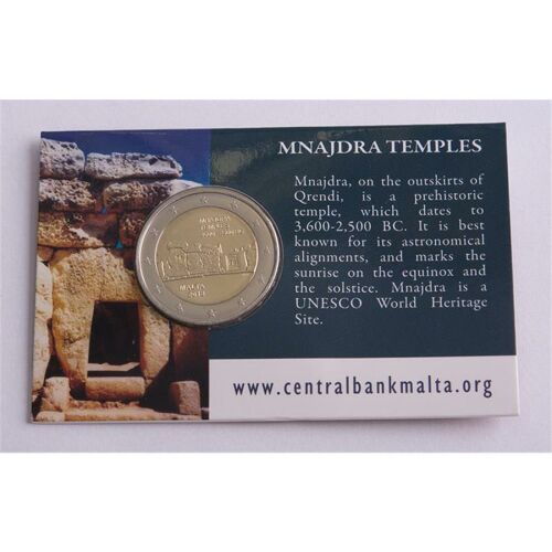 Malta 2 Euro 2018 "Mnajdra Tempel" Coincard