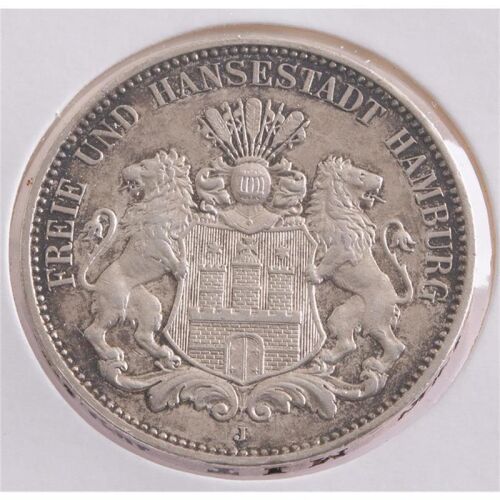 Deutsches Reich 3 Mark 1914 "Hamburg - Stadtwappen"*