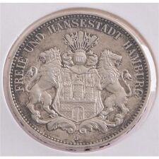 Deutsches Reich 3 Mark 1914 "Hamburg - Stadtwappen"*