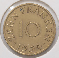 Saarland 10 Franken 1954 *