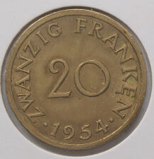 Saarland 20 Franken 1954 *