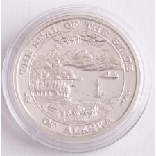Alaska Silber Medaille - Goldgräber 1995 - mit Goldsplitter*