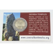 Malta 2 Euro 2020 - Tempel von Skorba BU in Coincard