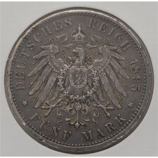 Deutsches Reich 5 Mark 1895 - Friedrich - Baden*