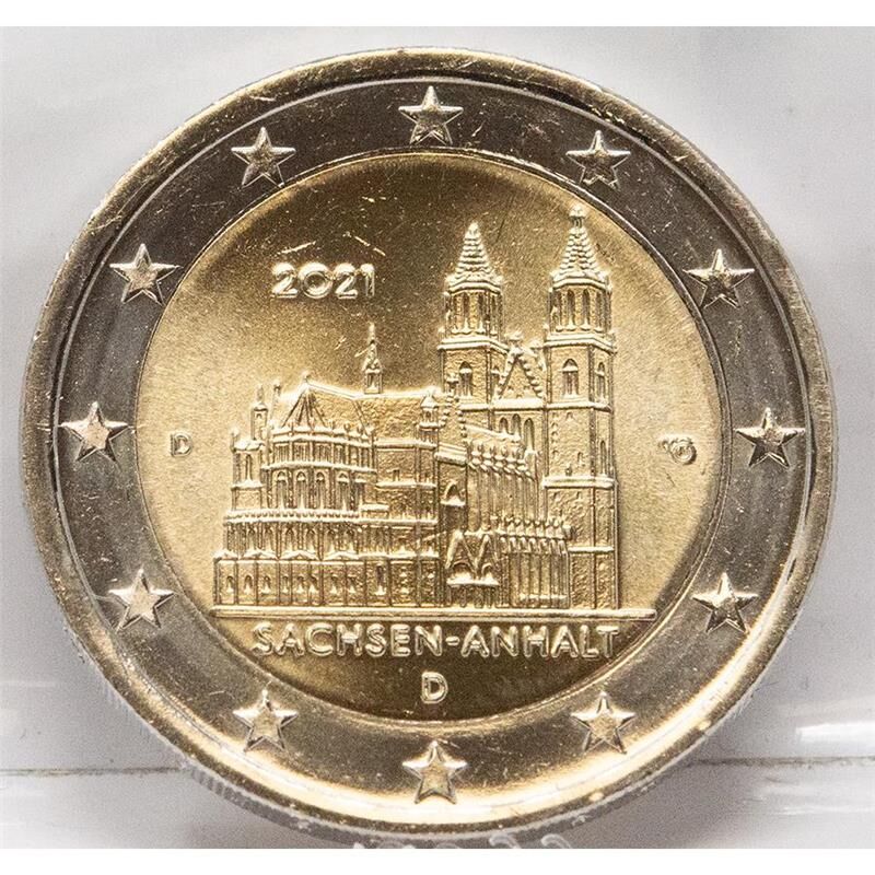 2 Euro Münze Sachsen Anhalt 2021 Wert Deutschland 2 Euro 2021 - Sachsen-Anhalt - Magdeburger Dom - D*