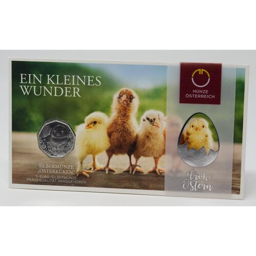 Österreich 5 Euro 2021 - Ostermünze - Osterküken hgh