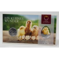 Österreich 5 Euro 2021 - Ostermünze - Osterküken hgh