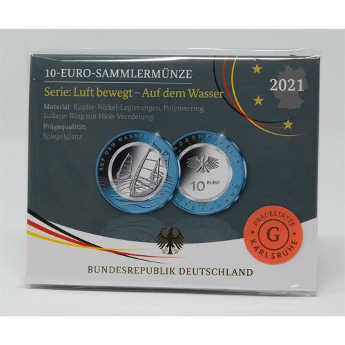 Deutschland 10 Euro 2021 - Auf dem Wasser - G - PP