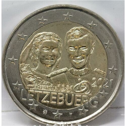 Luxemburg 2 Euro 2021 - Hochzeitstag Großherzog Henri - Reliefprägung