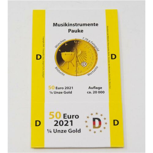 Goldeuroschuber für 50 Euro 2021 - Musikinstrumente - Pauke - D