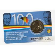 Belgien 2 Euro 2021 - Wirtschaftsunion - in franz. Coincard