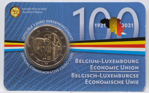 Belgien 2 Euro 2021 - Wirtschaftsunion - in niederl. Coincard