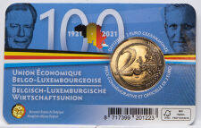 Belgien 2 Euro 2021 - Wirtschaftsunion - in niederl. Coincard