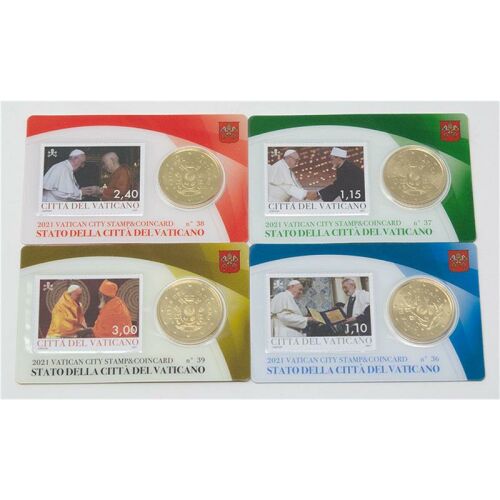 Vatikan 50 Cent 2021 Numiscard Set - Nr. 36-39