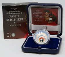 Italien 5 Euro 2021 - Dante - Inferno - Silber - BU