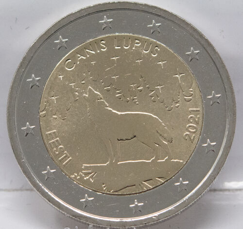 Estland 2 Euro 2021 - Nationaltiere - Der Wolf unc.