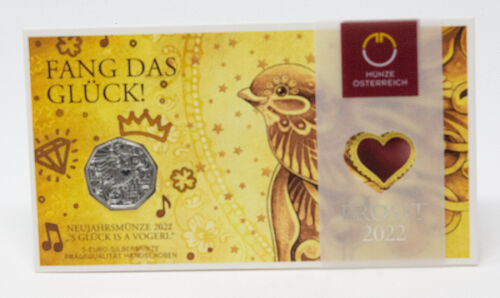 Österreich 5 Euro 2022 - Neujahr - `S Glück is a Vogerl - hgh