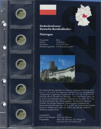 Leuchtturm Nachtrag für Classic Album , 2 Euro 2022 - Thüringen