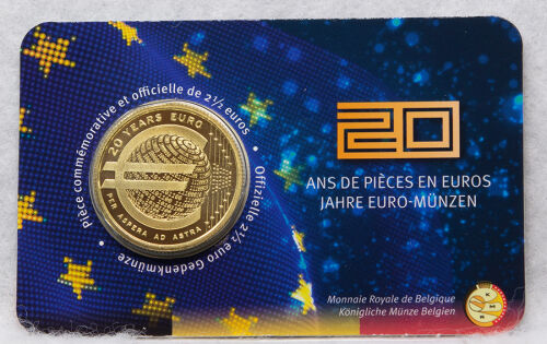 Belgien 2,5 Euro 2022 (FR) - 20 Jahre Euro  in Coincard