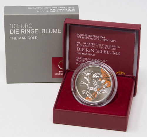 Österreich 10 Euro 2022 - Mit der Sprache der Blumen #3 - Ringelblume - PP