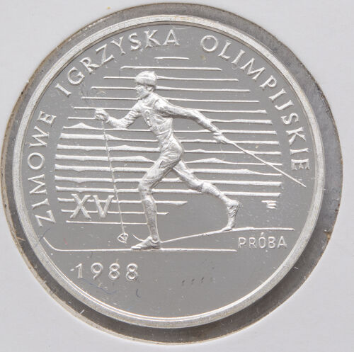 Polen 1.000 Zloty 1987 Probe - Olympische Spiele Langlauf*